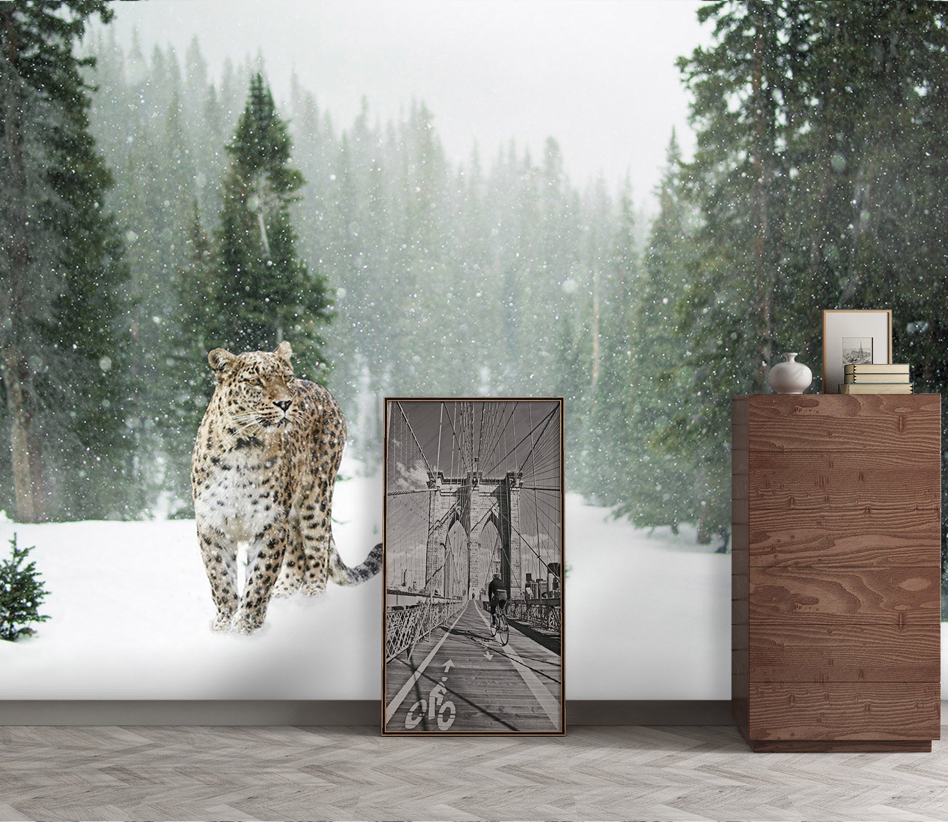 3D Snow Leopard 258 Wall Murals