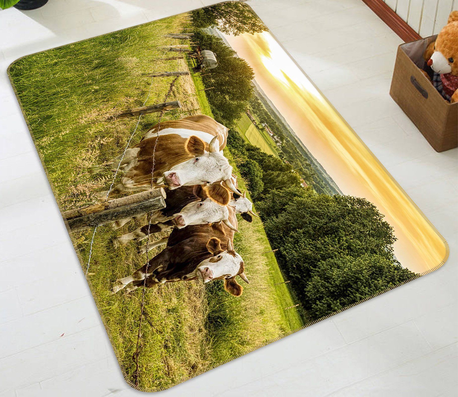 3D Dusk Cow 568 Animal Non Slip Rug Mat Mat AJ Creativity Home 