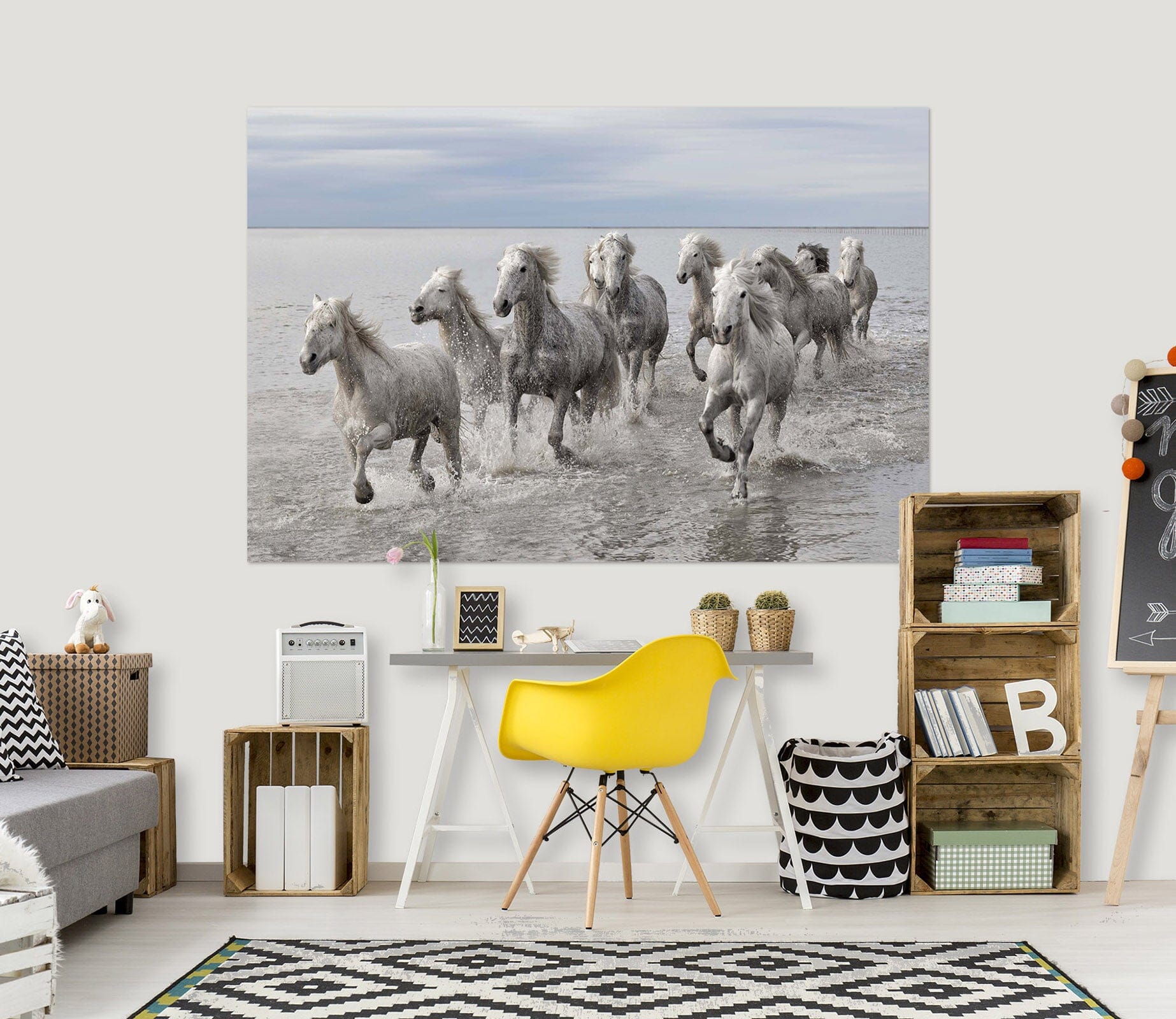 3D White Horse 199 Marco Carmassi Wall Sticker Wallpaper AJ Wallpaper 2 