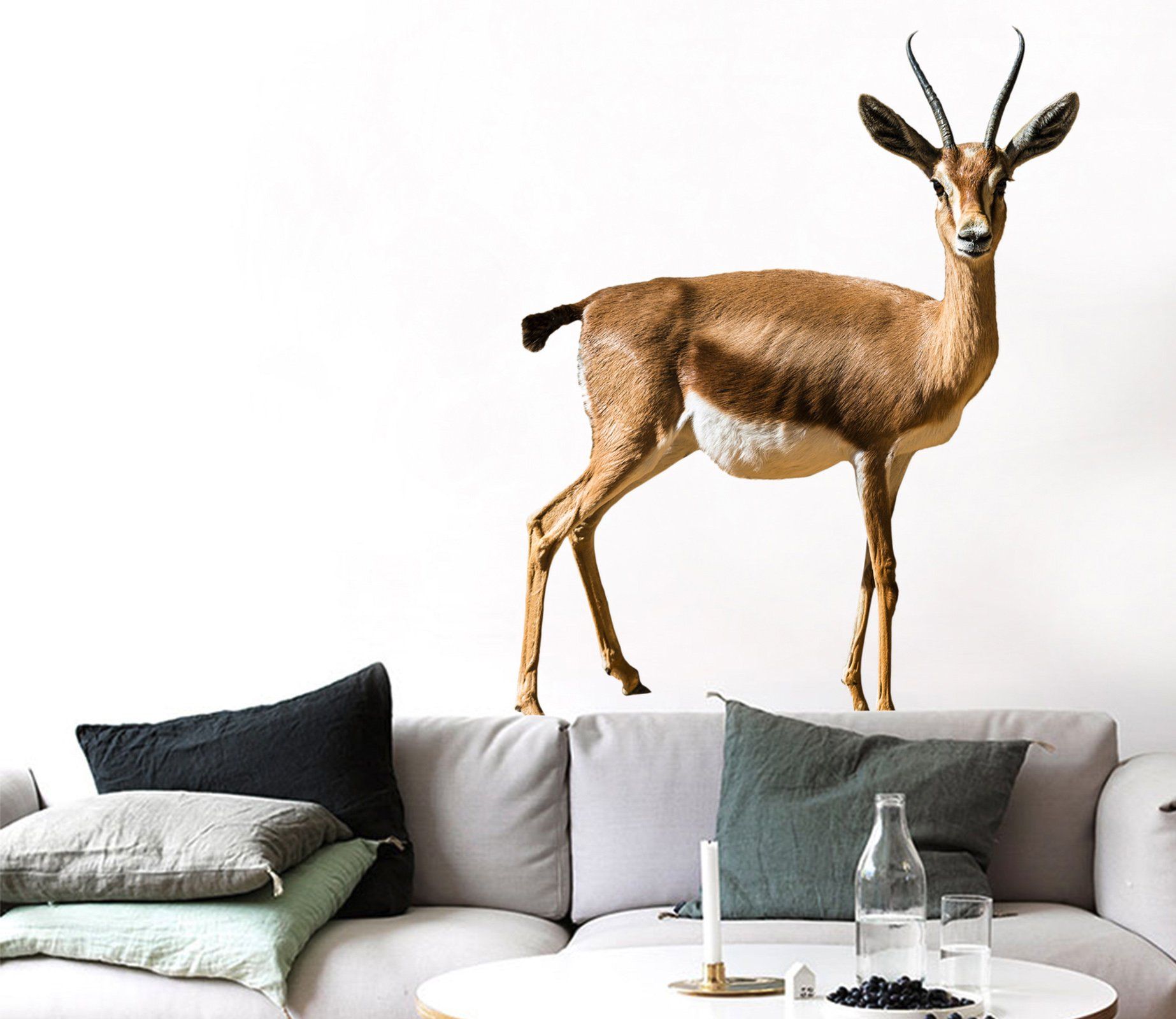 3D Brown Antelope 139 Animals Wall Stickers Wallpaper AJ Wallpaper 