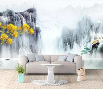 3D Lake Deer Tree WC2171 Wall Murals