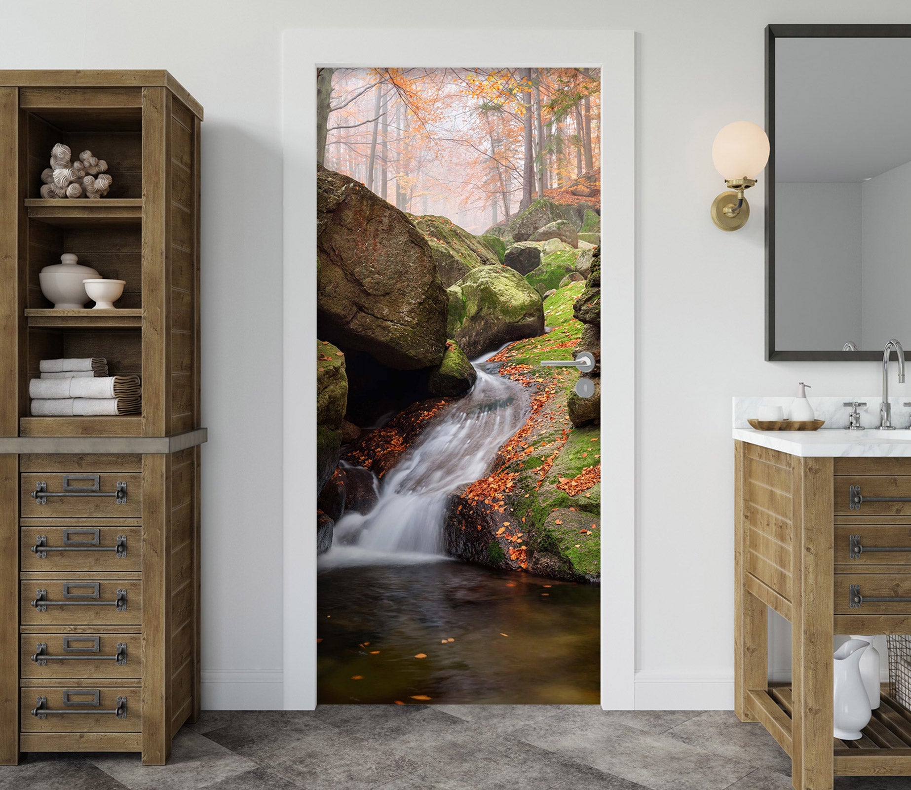 3D Stone Water 23200 Door Mural