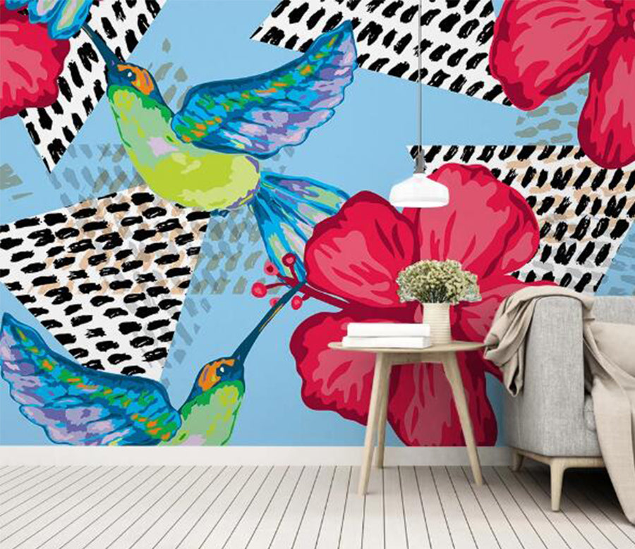 3D Flower Bird WC1235 Wall Murals