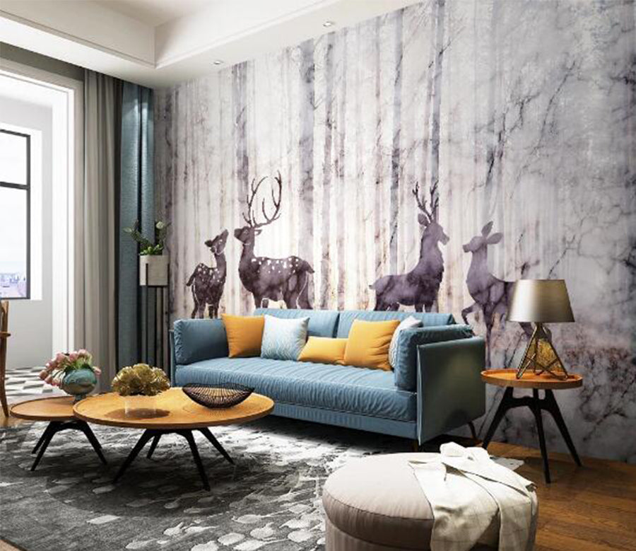 3D Woods Sika Deer WC1264 Wall Murals