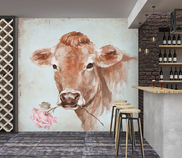 3D Flowers Cattle 3160 Debi Coules Wall Mural Wall Murals