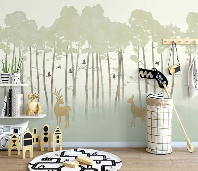 3D Tree Fawn 1988 Wall Murals Wallpaper AJ Wallpaper 2 