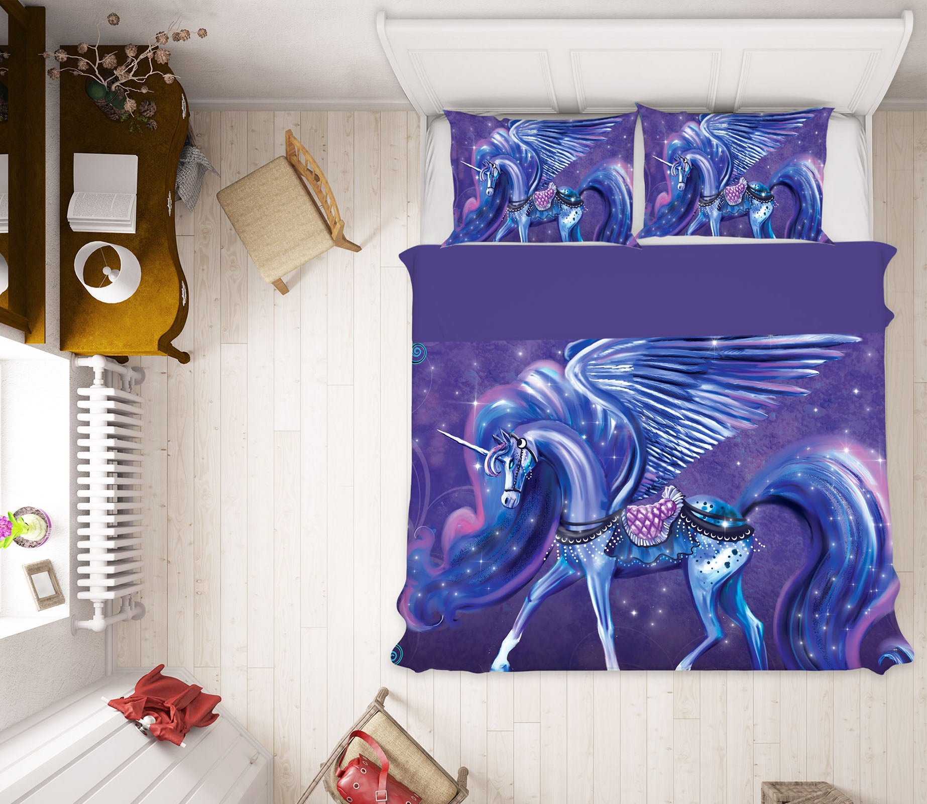 3D Purple Unicorn 120 Rose Catherine Khan Bedding Bed Pillowcases Quilt