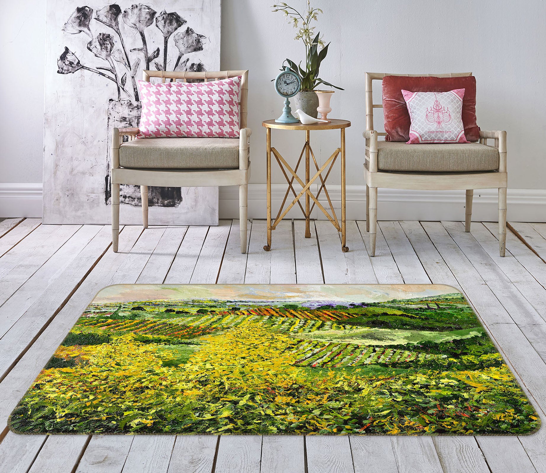 3D Yellow Trees 1004 Allan P. Friedlander Rug Non Slip Rug Mat