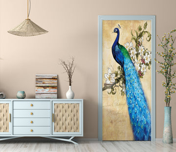 3D Peacock Branches 24211 Door Mural