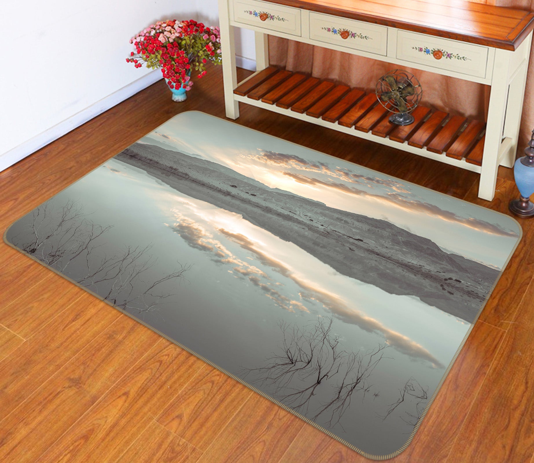 3D Lake Cloud 119 Assaf Frank Rug Non Slip Rug Mat