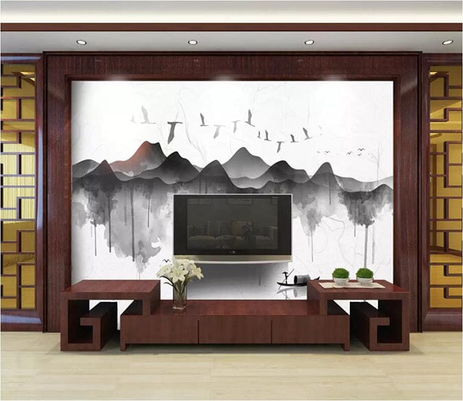 3D Black Mountain Peak 2688 Wall Murals Wallpaper AJ Wallpaper 2 