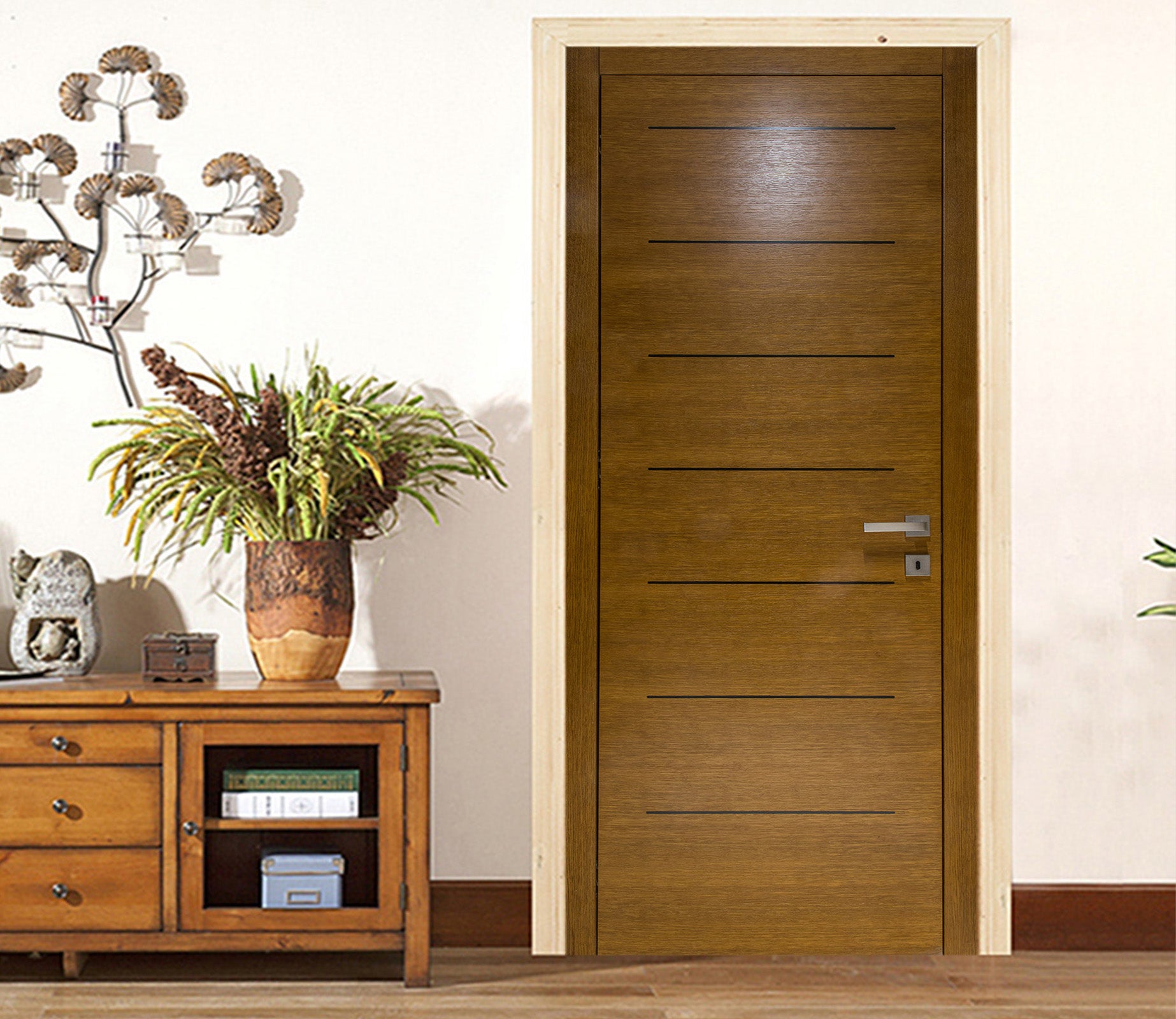 3D Wood Brown Door 22214 Door Mural