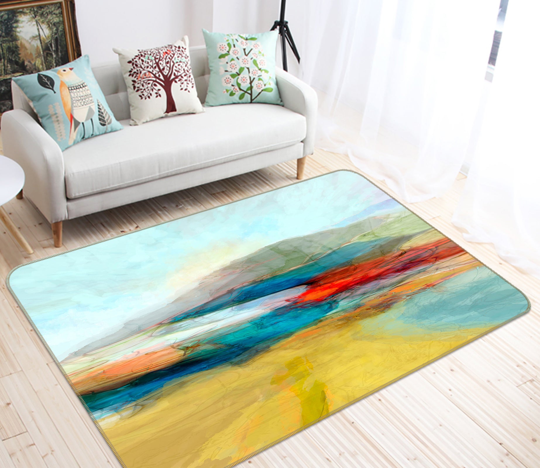 3D Field River 1047 Michael Tienhaara Rug Non Slip Rug Mat