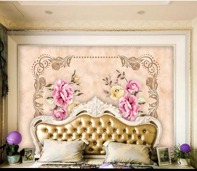 3D Pink Flowers 912 Wall Murals Wallpaper AJ Wallpaper 2 