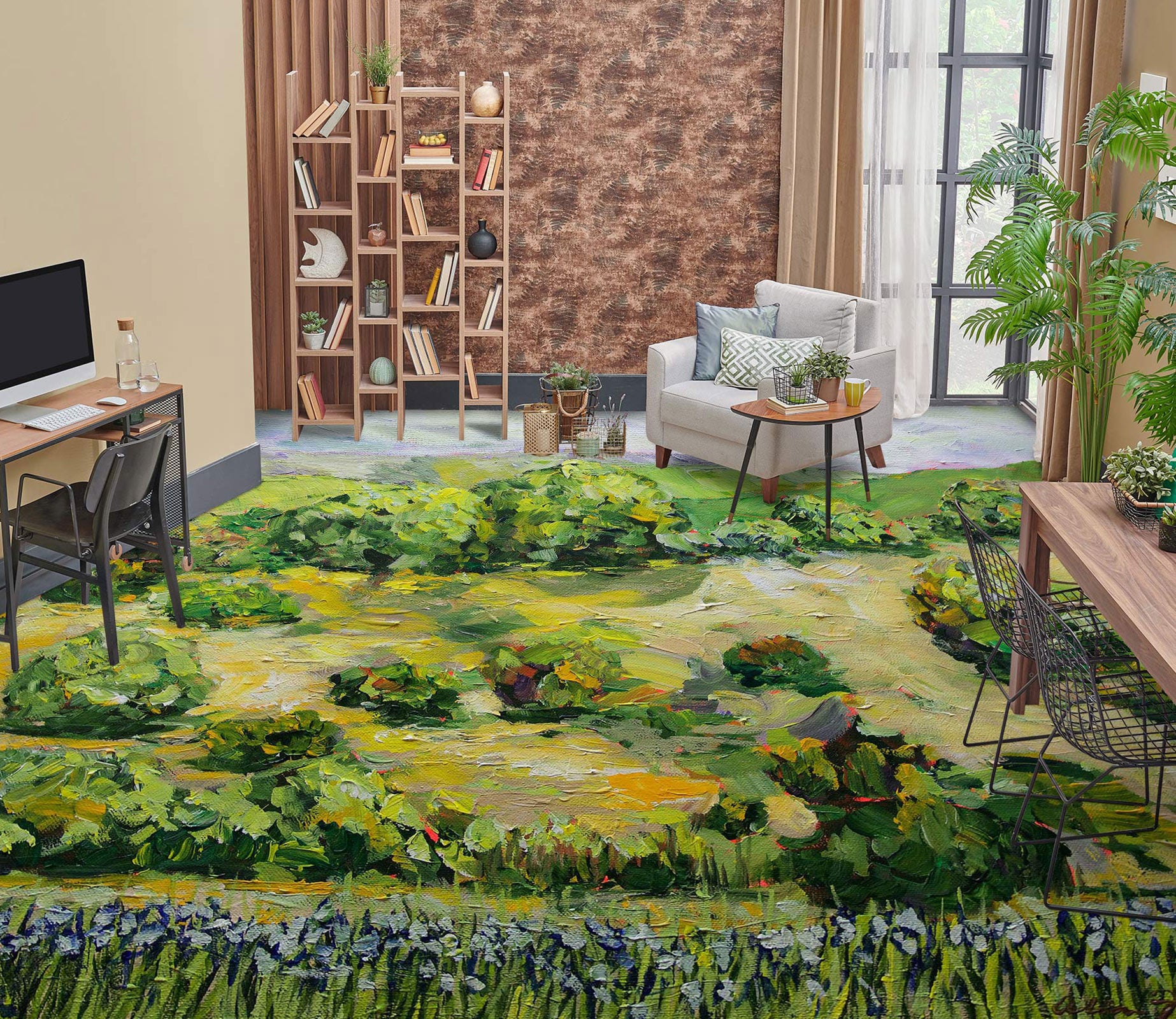 3D Grassland Green Painting 9673 Allan P. Friedlander Floor Mural