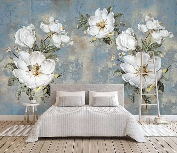 3D White Flowers 2435 Wall Murals Wallpaper AJ Wallpaper 2 