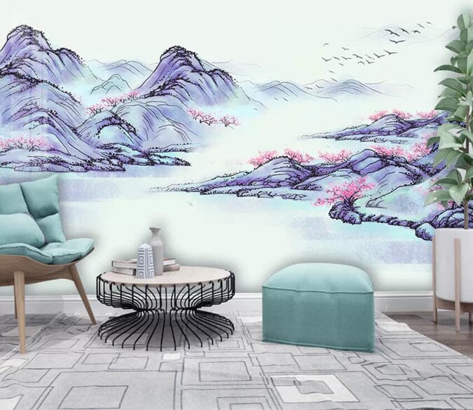 3D Purple Valley 2939 Wall Murals Wallpaper AJ Wallpaper 2 