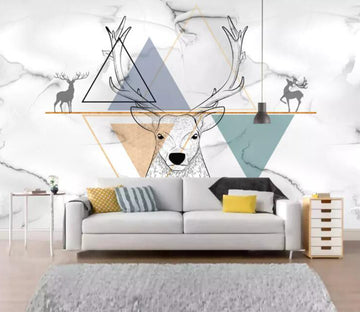 3D Black Deer WC1781 Wall Murals