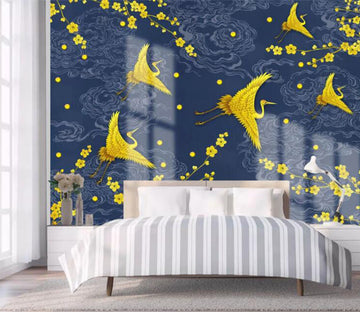 3D Yellow Crane WC2463 Wall Murals