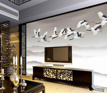 3D Flying Crane WC525 Wall Murals