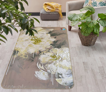 3D White Flower 1169 Skromova Marina Rug Non Slip Rug Mat