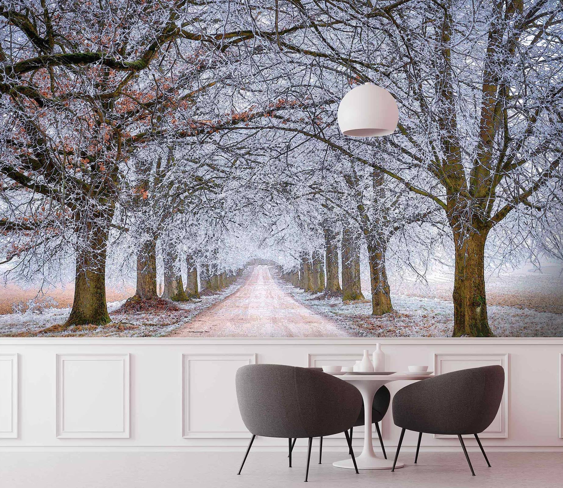 3D Snow Trees Path 9122 Alius Herb Wall Mural Wall Murals