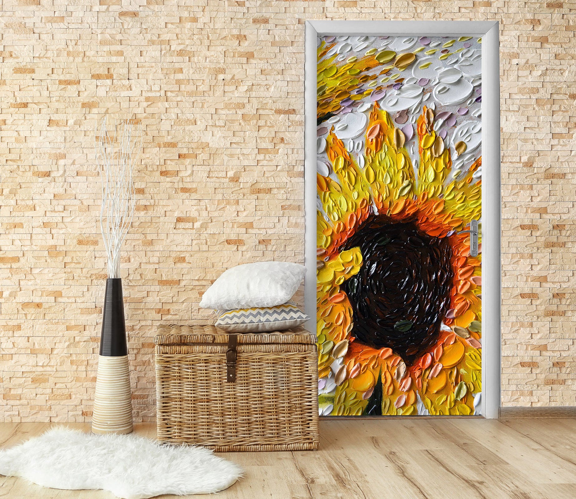 3D Sunflower Pattern 112208 Dena Tollefson Door Mural