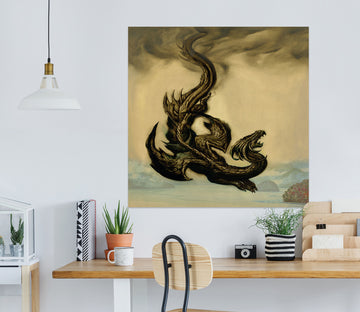 3D Black Dragon 8059 Ciruelo Wall Sticker