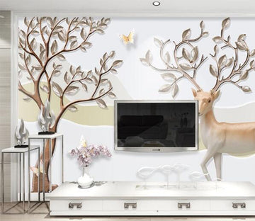 3D Deer Tree WC614 Wall Murals