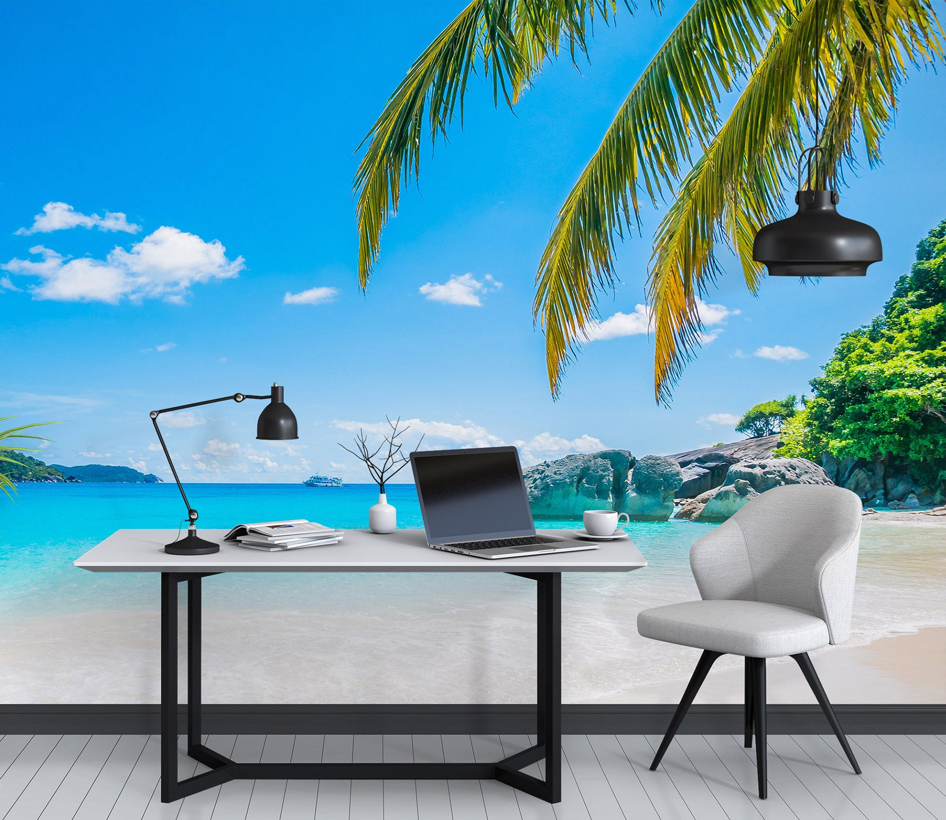 3D Seaside Coconut Tree 58057 Wall Murals