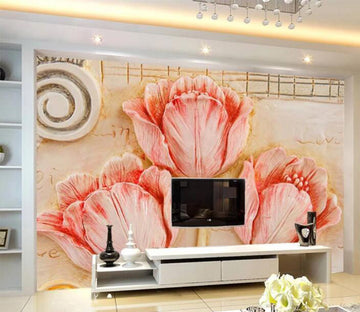 3D Red Tulip WC854 Wall Murals