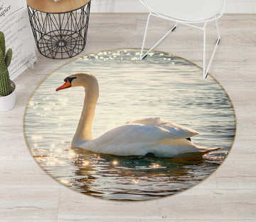 3D Swan 82051 Animal Round Non Slip Rug Mat