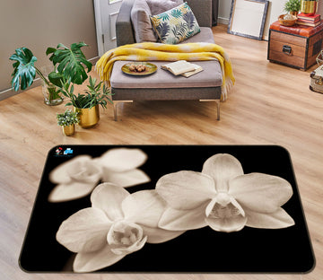 3D White Flower 6804 Assaf Frank Rug Non Slip Rug Mat