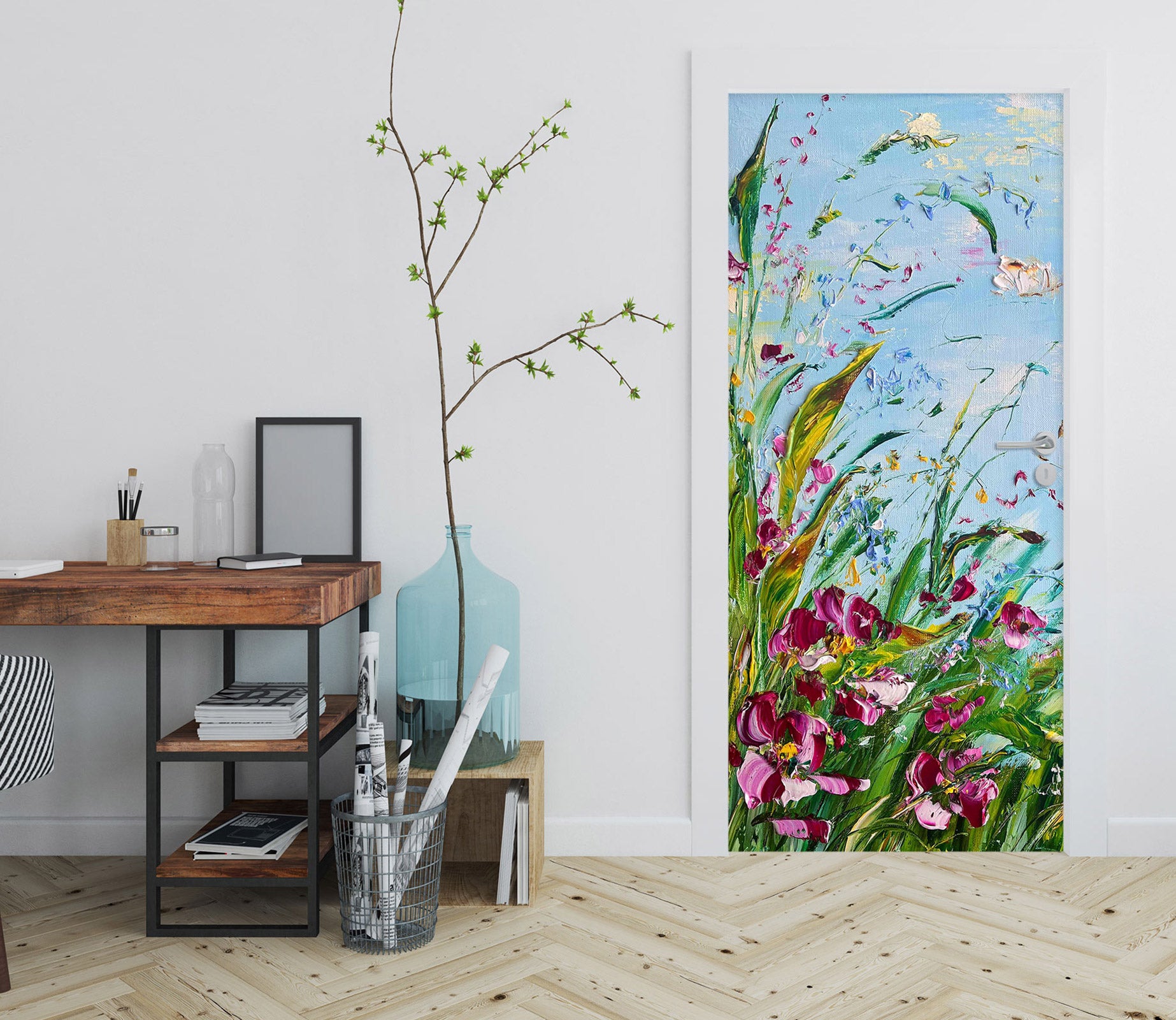 3D Flower Sky 3214 Skromova Marina Door Mural