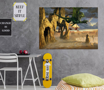 3D Dragon Rock 8064 Ciruelo Wall Sticker