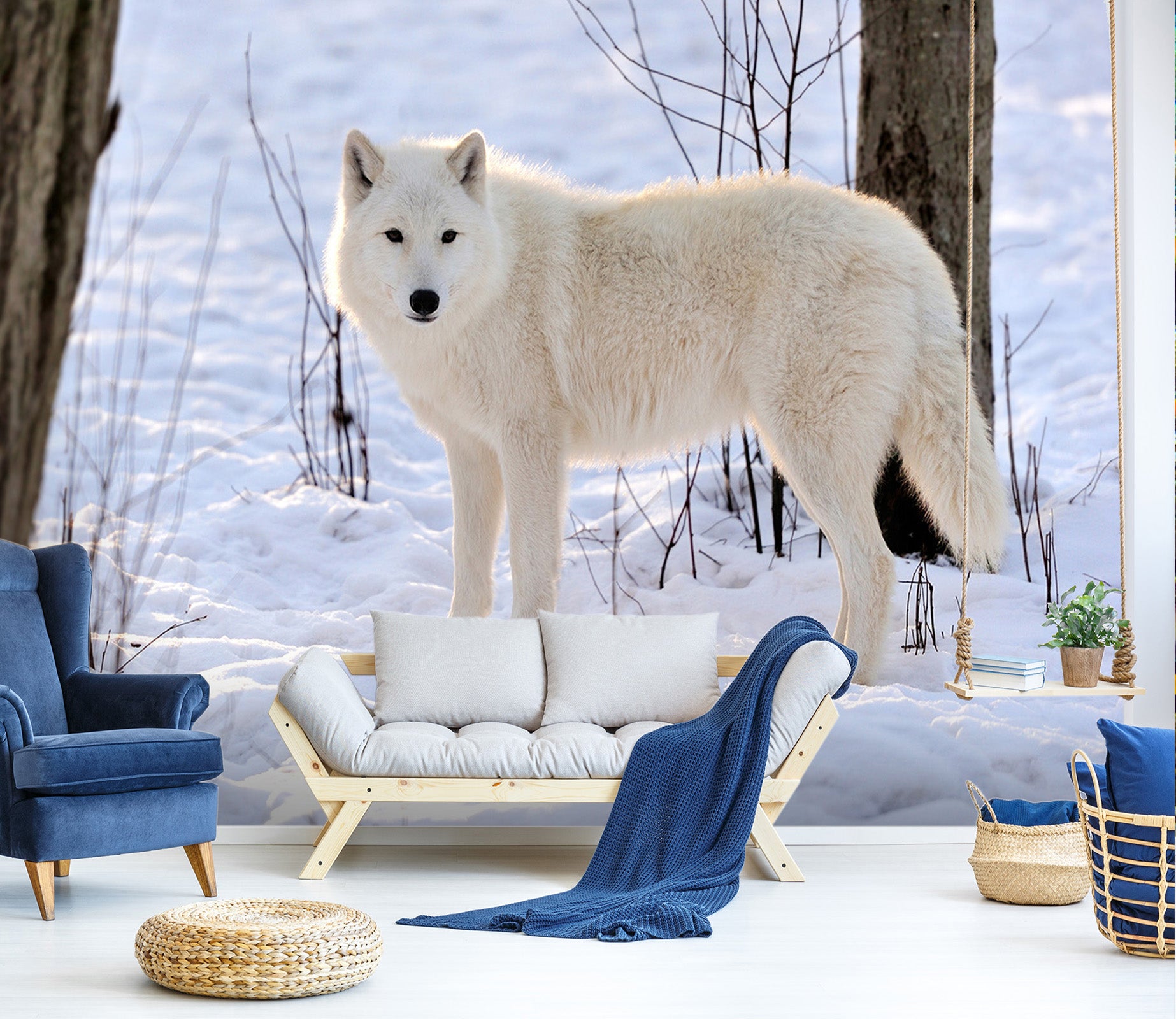 3D Snow Wolf 195 Wall Murals