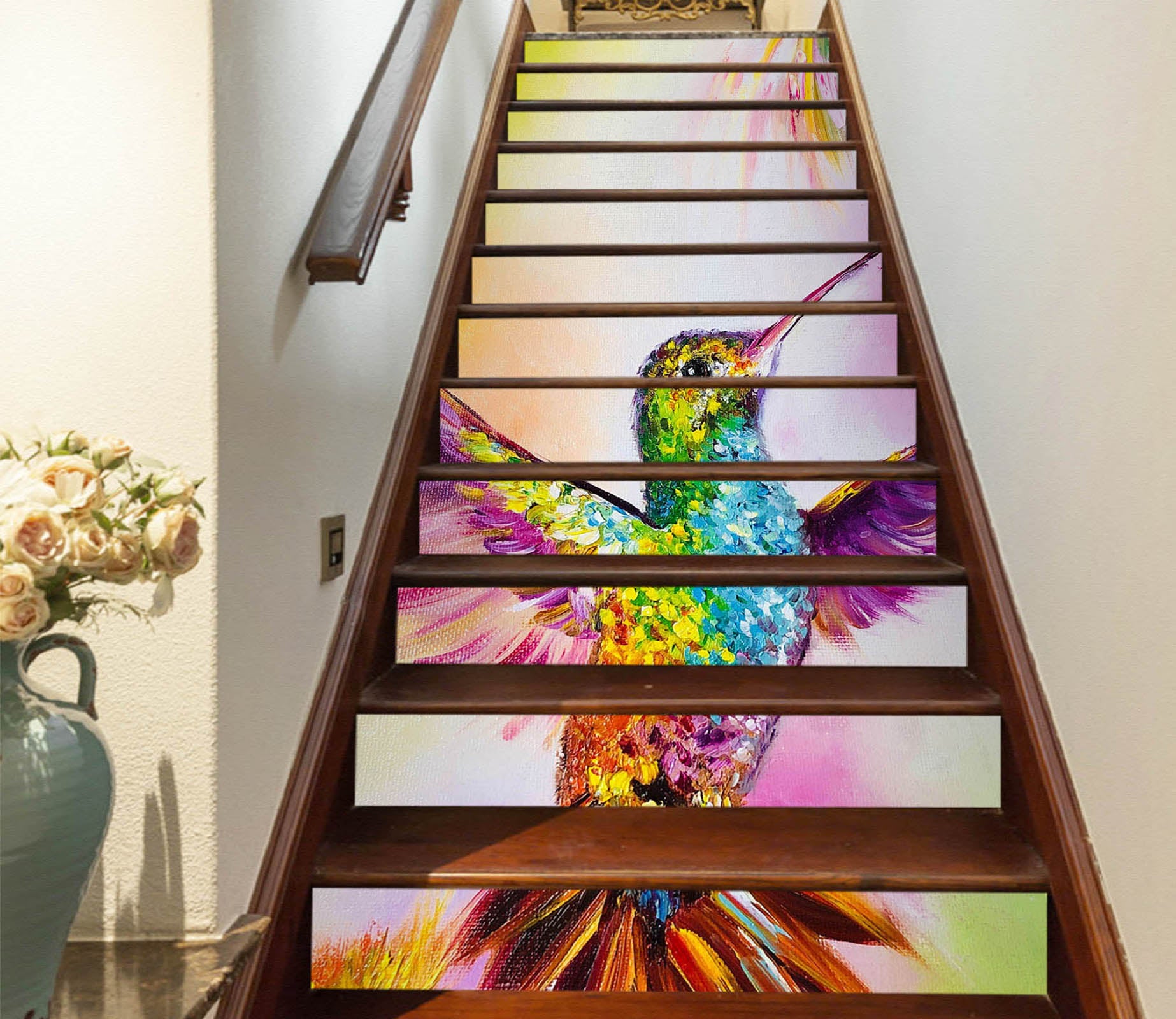 3D Colorful Hummingbird 2151 Skromova Marina Stair Risers