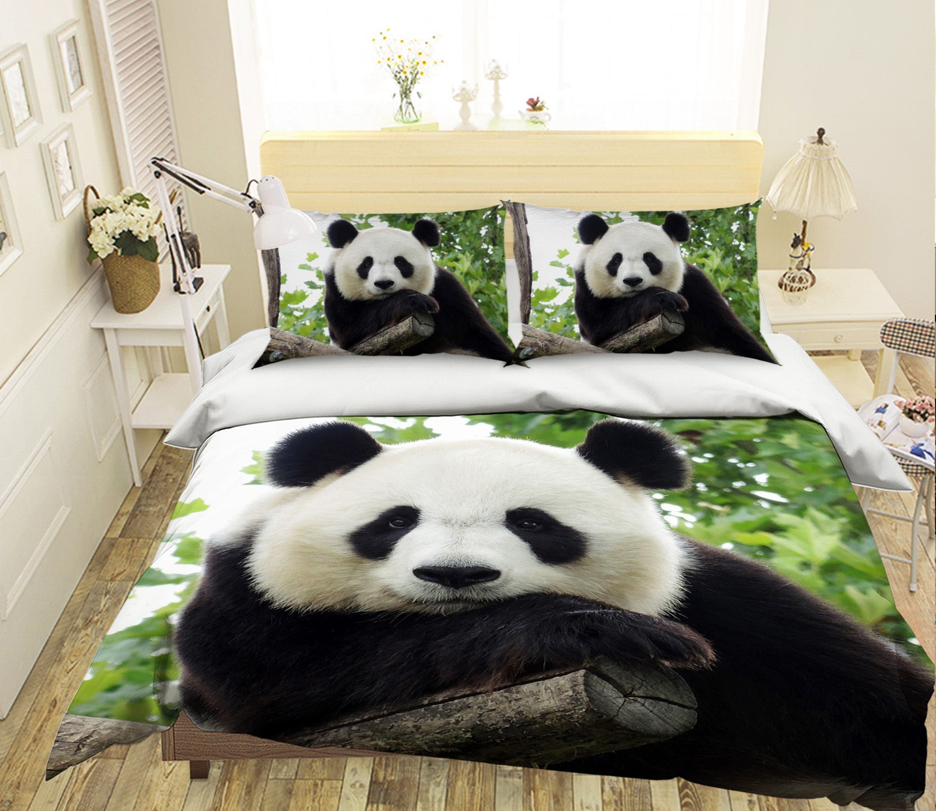 3D Leisurely Panda 127 Bed Pillowcases Quilt