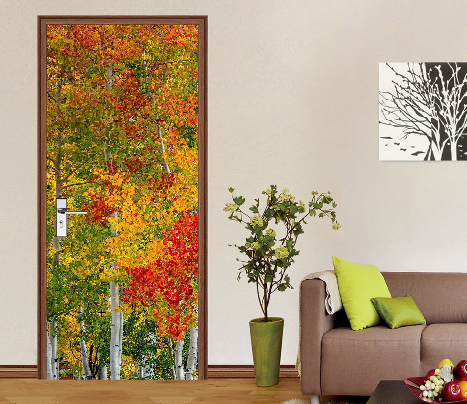 3D Woods Trees 11458 Marco Carmassi Door Mural