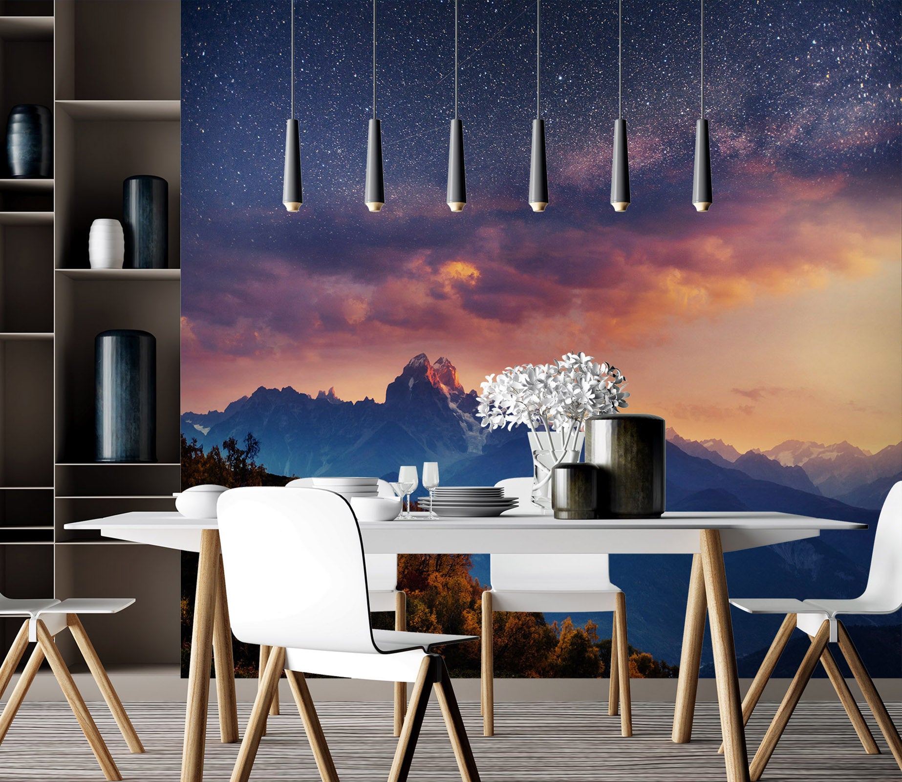 3D Mountain Clouds 58058 Wall Murals