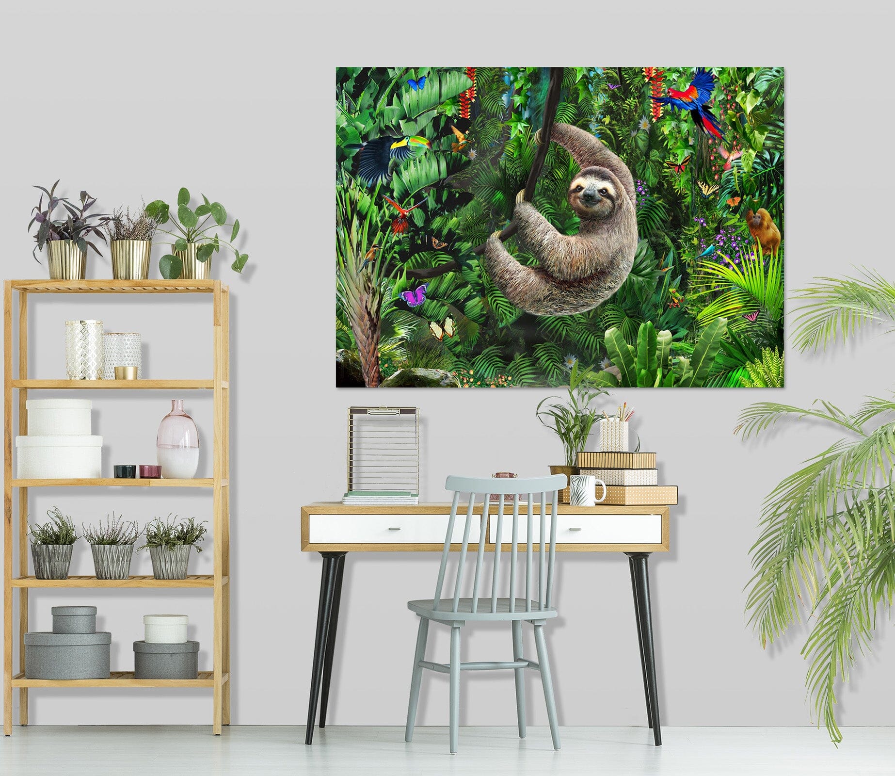 3D Forest Sloth 019 Adrian Chesterman Wall Sticker Wallpaper AJ Wallpaper 2 