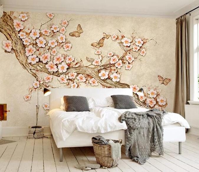 3D Branch Flower 1268 Wall Murals Wallpaper AJ Wallpaper 2 