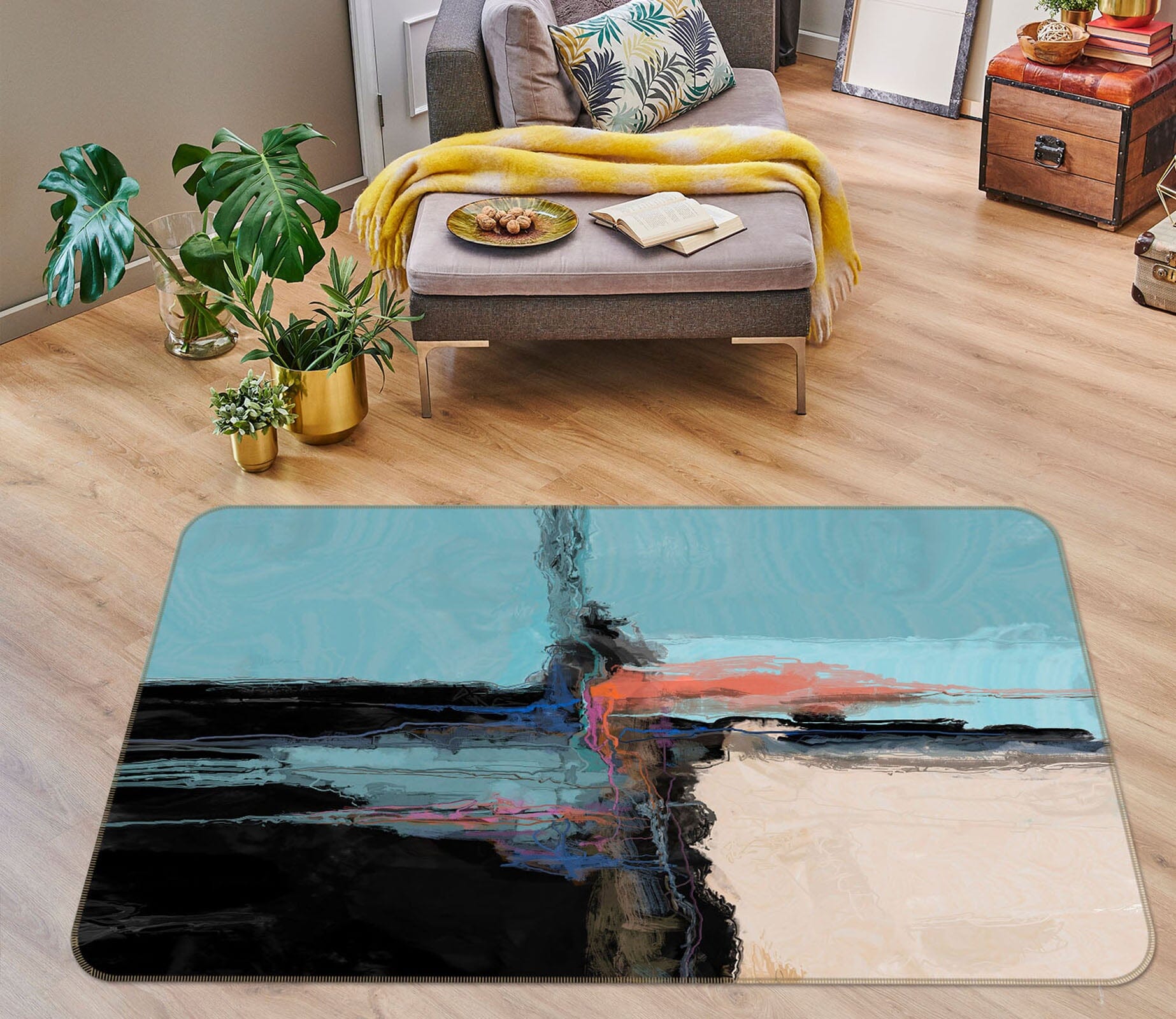 3D Ink Pattern 1001 Michael Tienhaara Rug Non Slip Rug Mat Mat AJ Creativity Home 