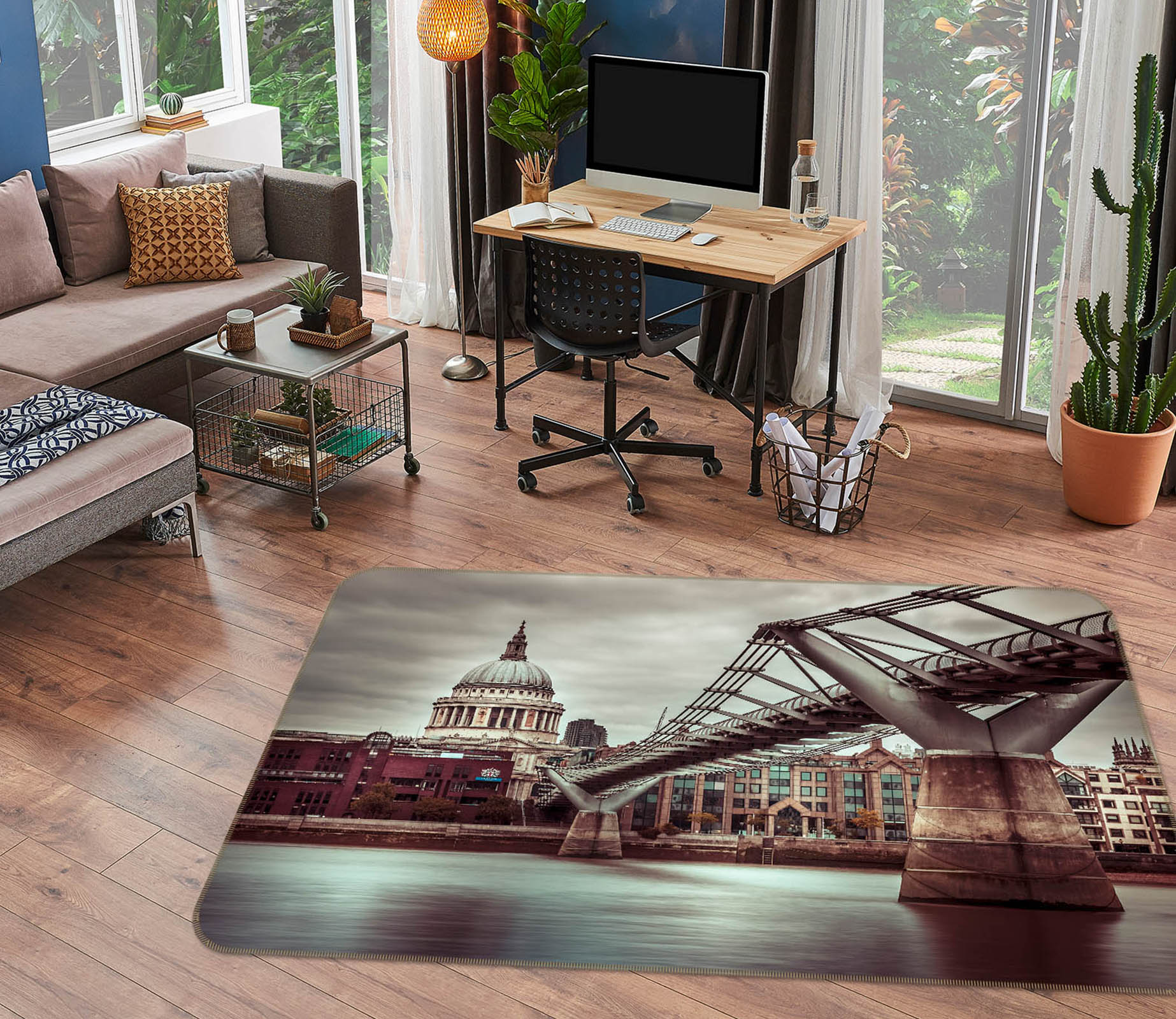 3D Building Bridge 83227 Assaf Frank Rug Non Slip Rug Mat