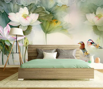 3D Lotus Duck WC1592 Wall Murals