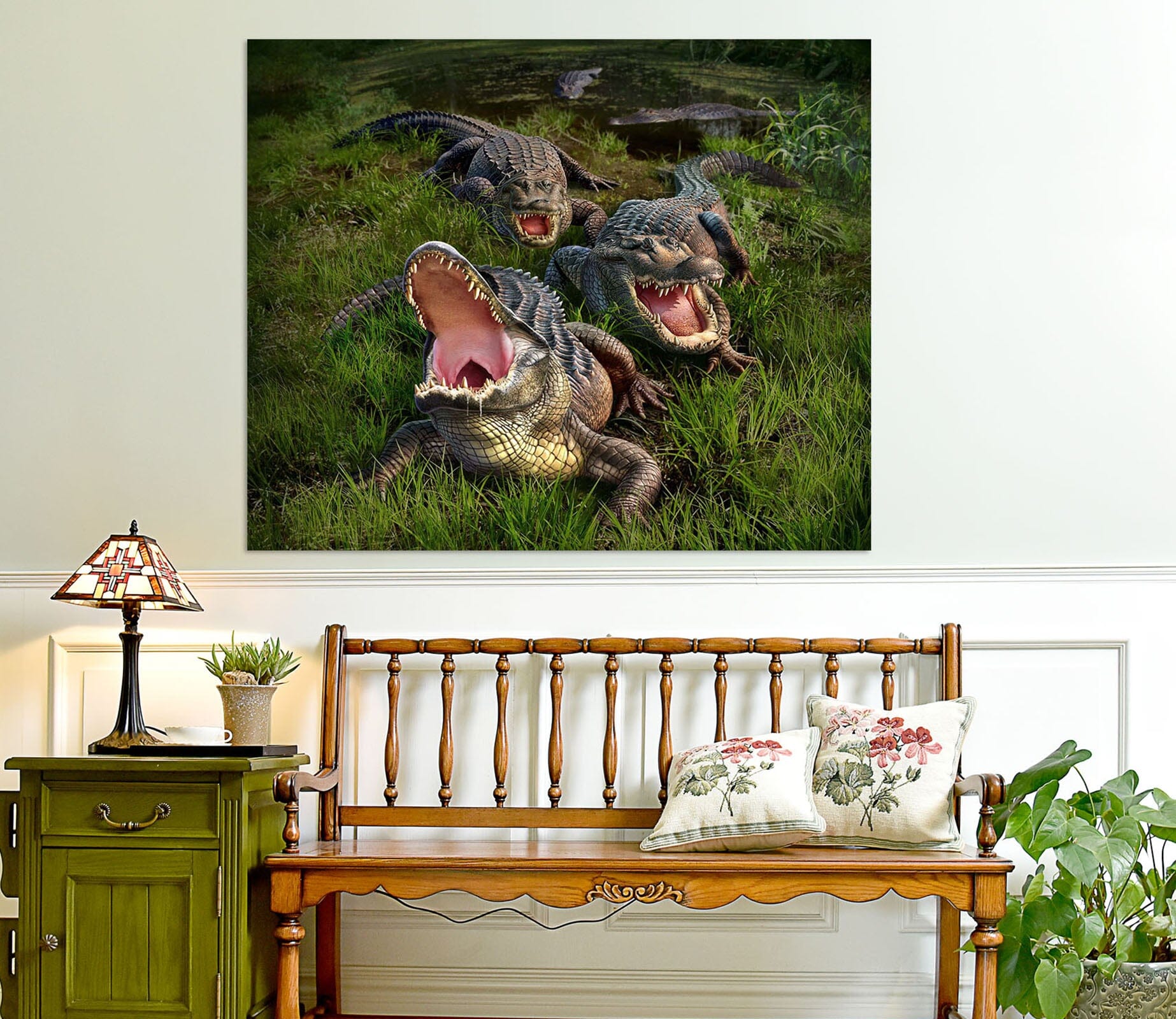 3D Fierce Crocodile 011 Jerry LoFaro Wall Sticker Wallpaper AJ Wallpaper 2 