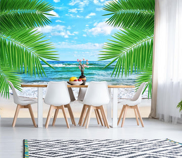 3D Sea Beach Coconut Tree 025 Wall Murals Wallpaper AJ Wallpaper 2 