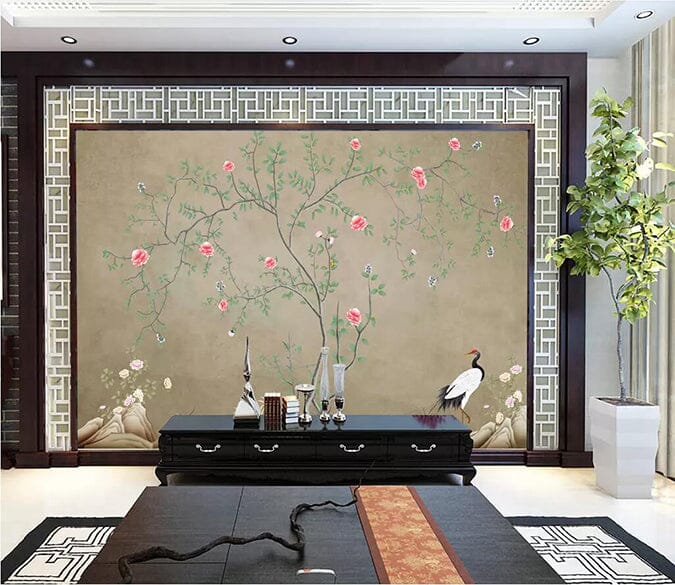 3D Plum White Crane 2716 Wall Murals Wallpaper AJ Wallpaper 2 