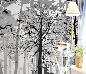 3D Foggy Forest 1387 Wall Murals Wallpaper AJ Wallpaper 2 