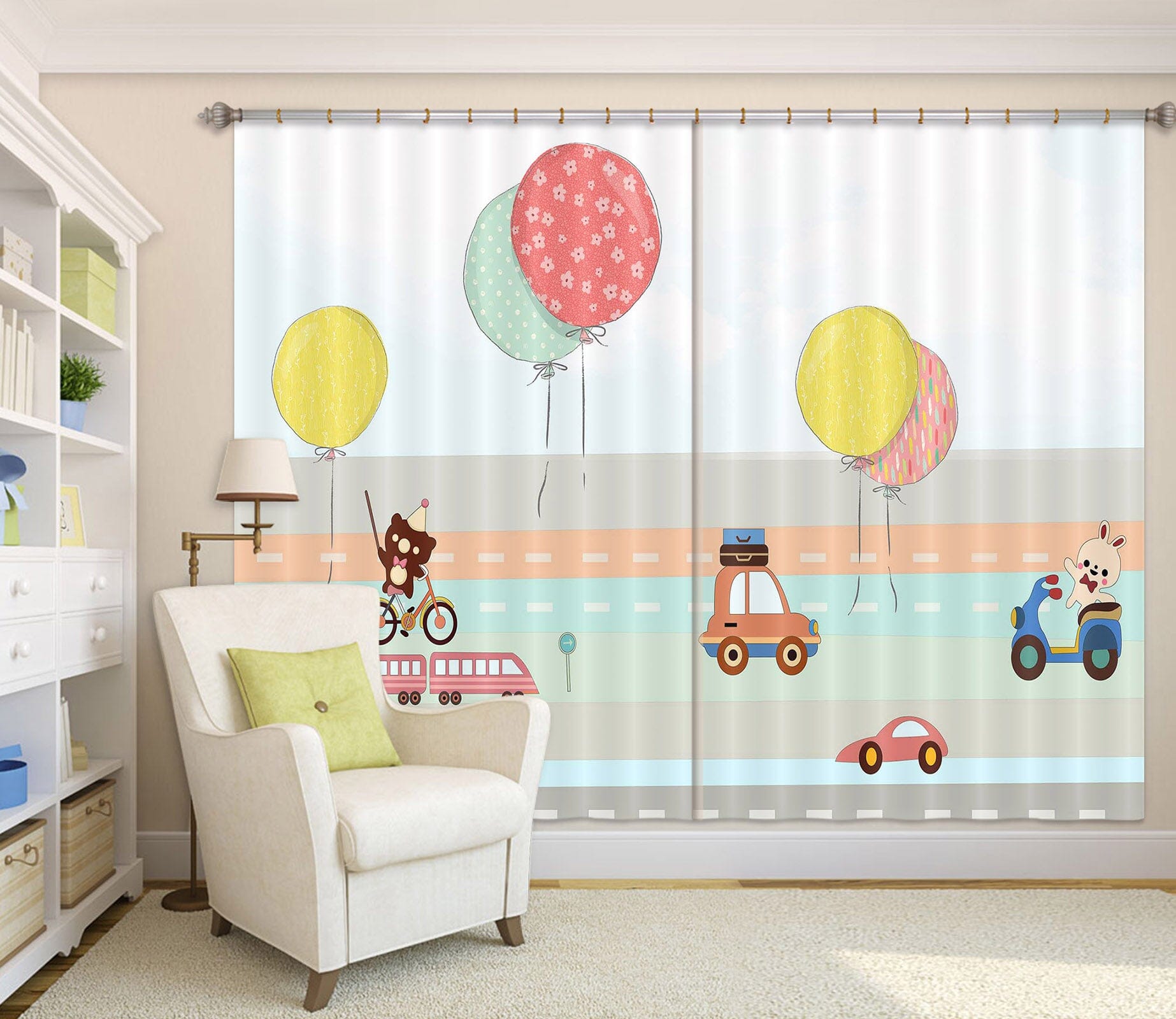 3D Colorful Balloons 742 Curtains Drapes Wallpaper AJ Wallpaper 